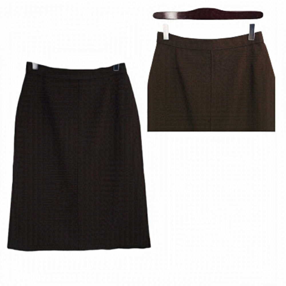 4/$45 KORET Brown Vintage Mid Length Pencil Skirt 10PETITE